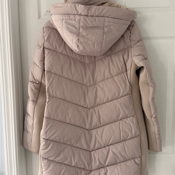 Calvin Klein Women's Tan Puffer Mid Length Coat Sz L - Picture 2 of 6